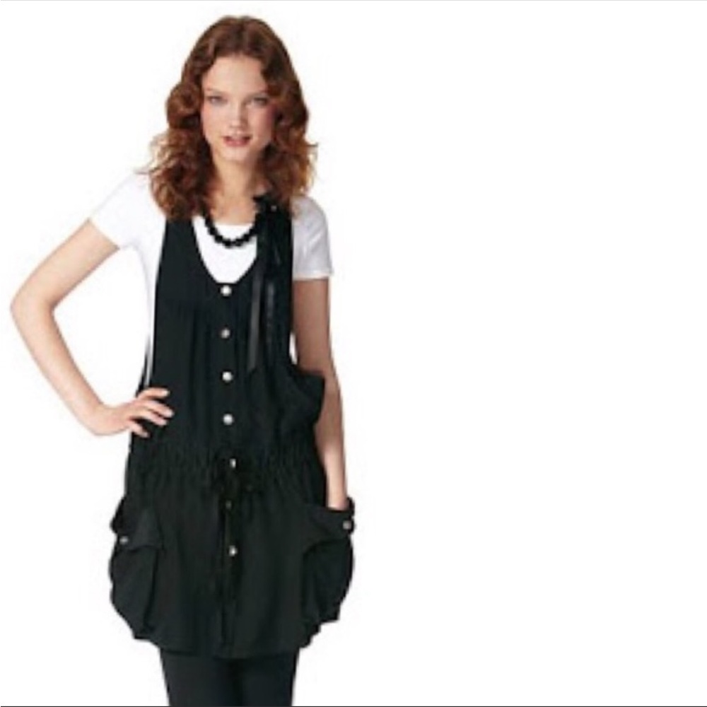 Anna Sui || 100% Silk Black Jumper Dress M